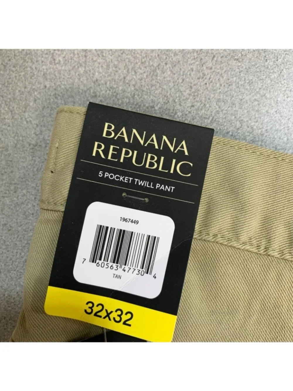 NWT Banana Republic Men's 32x32 5 Pocket Twill Chino Pants Tan Cotton Blend